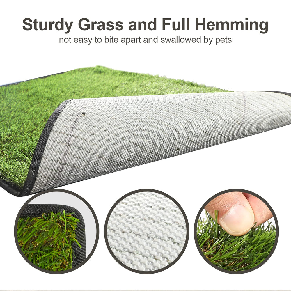 ASKIZ durable grass mat shows thick bite-resistant surface for safe indoor use.