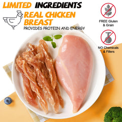 ASMPET high-protein twisted strips used as training rewards during walks