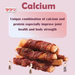 ASMPET dog chew with dental care benefits, shown during playtime