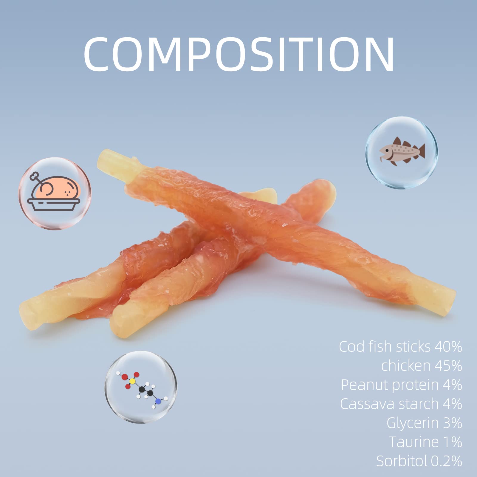 ASMPET dog treats on a floor scene emphasize dental care and chew satisfaction.