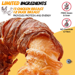 ASMPET Donut Treats four-pack in resealable pouch for travel storage