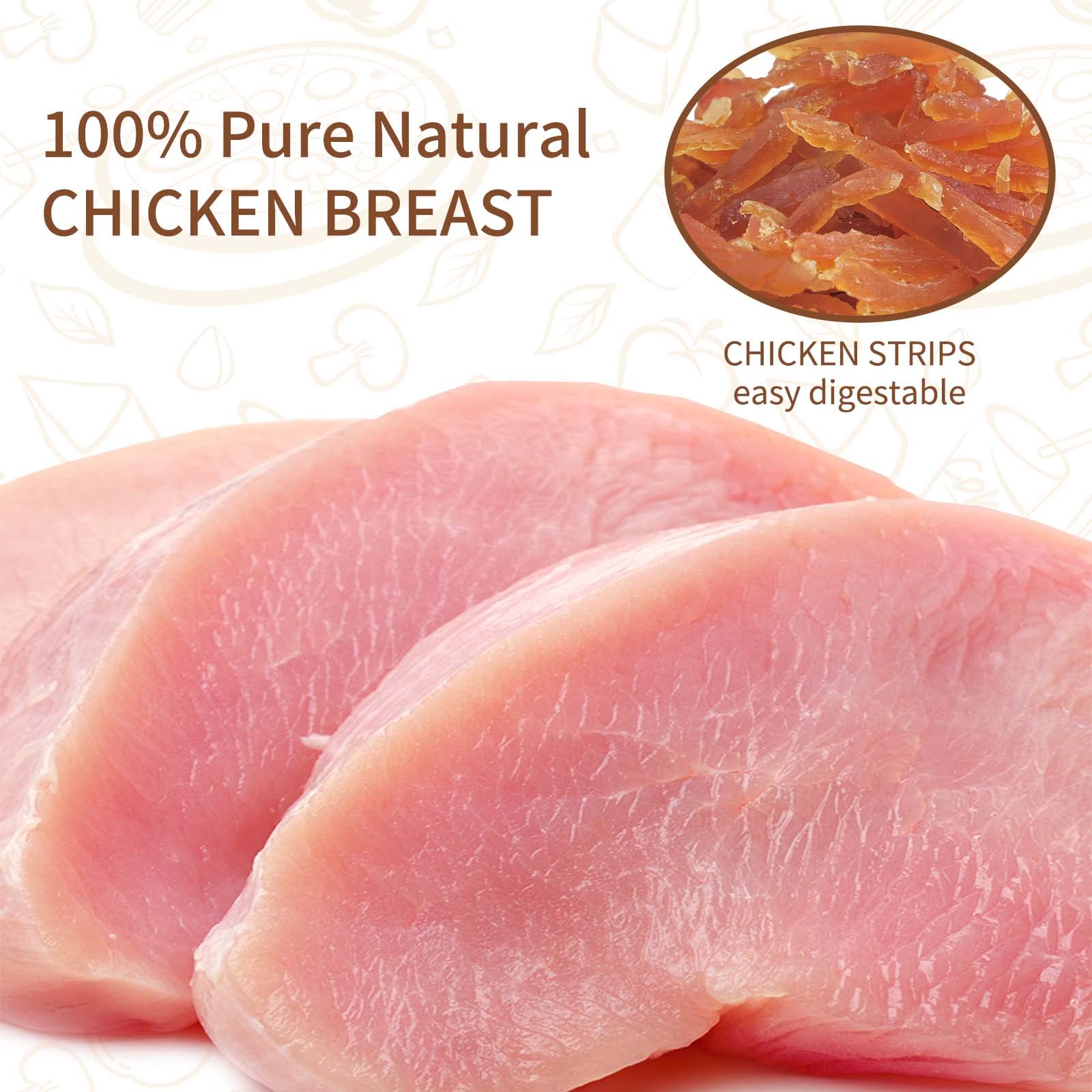ASMPET grain-free pet treats emphasizing protein-rich chicken