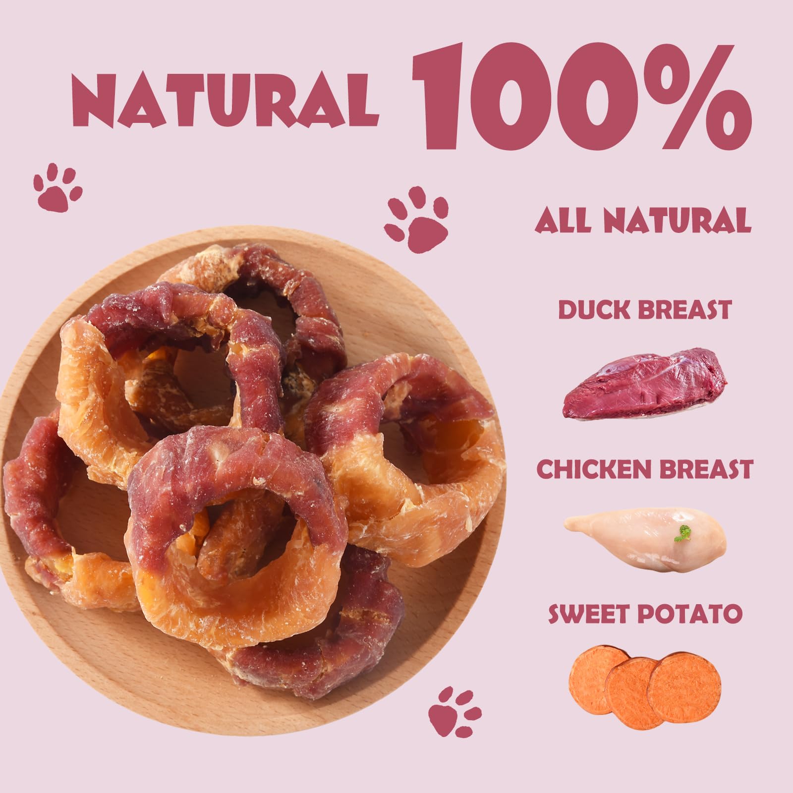 ASMPET donut close-up reveals real chicken and duck wrapped in potato.