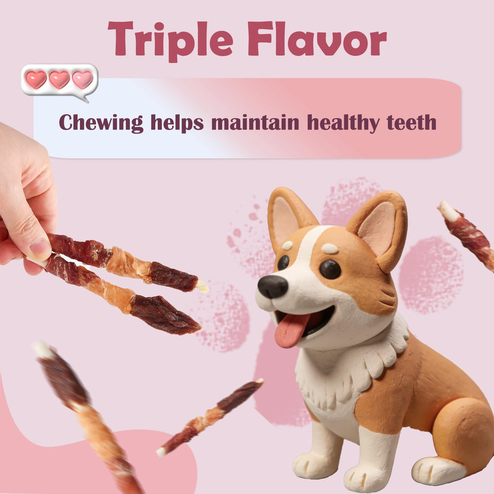 ASMPET chicken-wrapped stick aroma and texture entice small dogs.