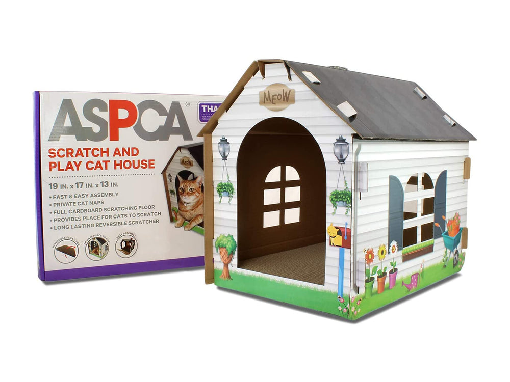 ASPCA cat scratching pad interior view promotes paw health and scratching use.