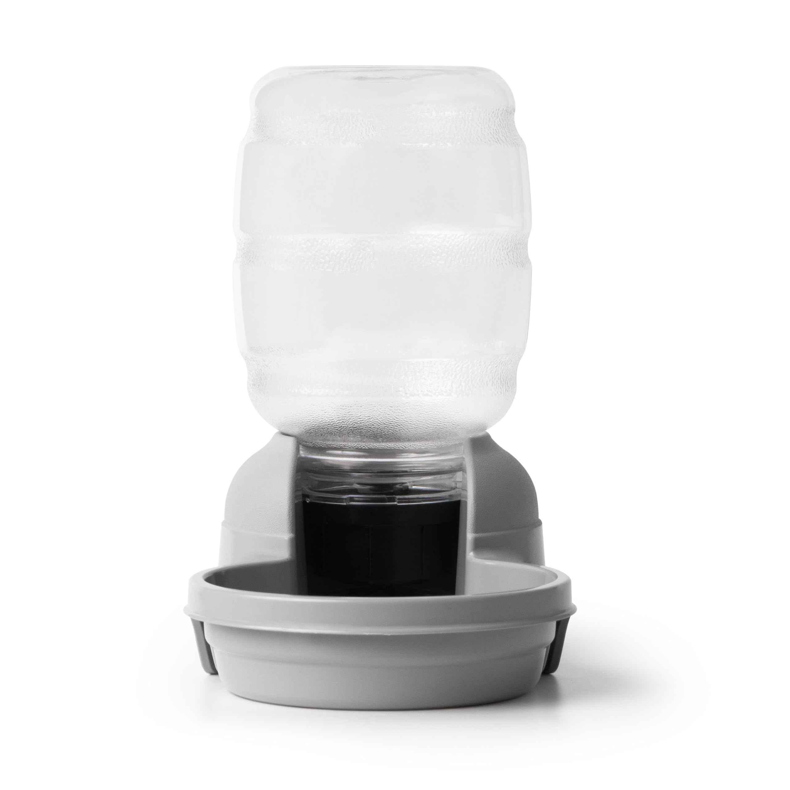 Aspen Pet Lebistro gravity waterer dispenses fresh water gradually.