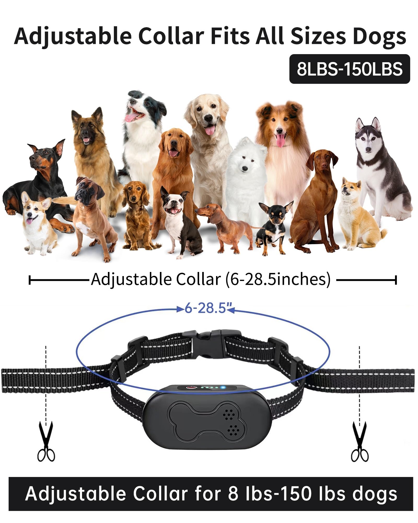 Asrcs IPX7 waterproof dog collar for all-weather training.