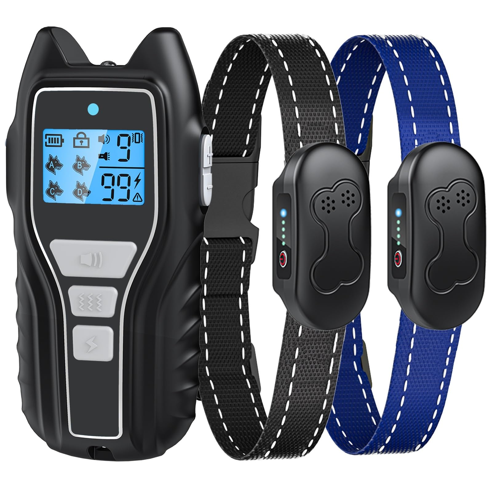 Asrcs shock collar with remote control for at-distance training and obedience.