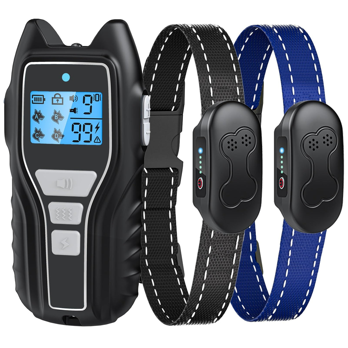Asrcs shock collar with remote control for at-distance training and obedience.