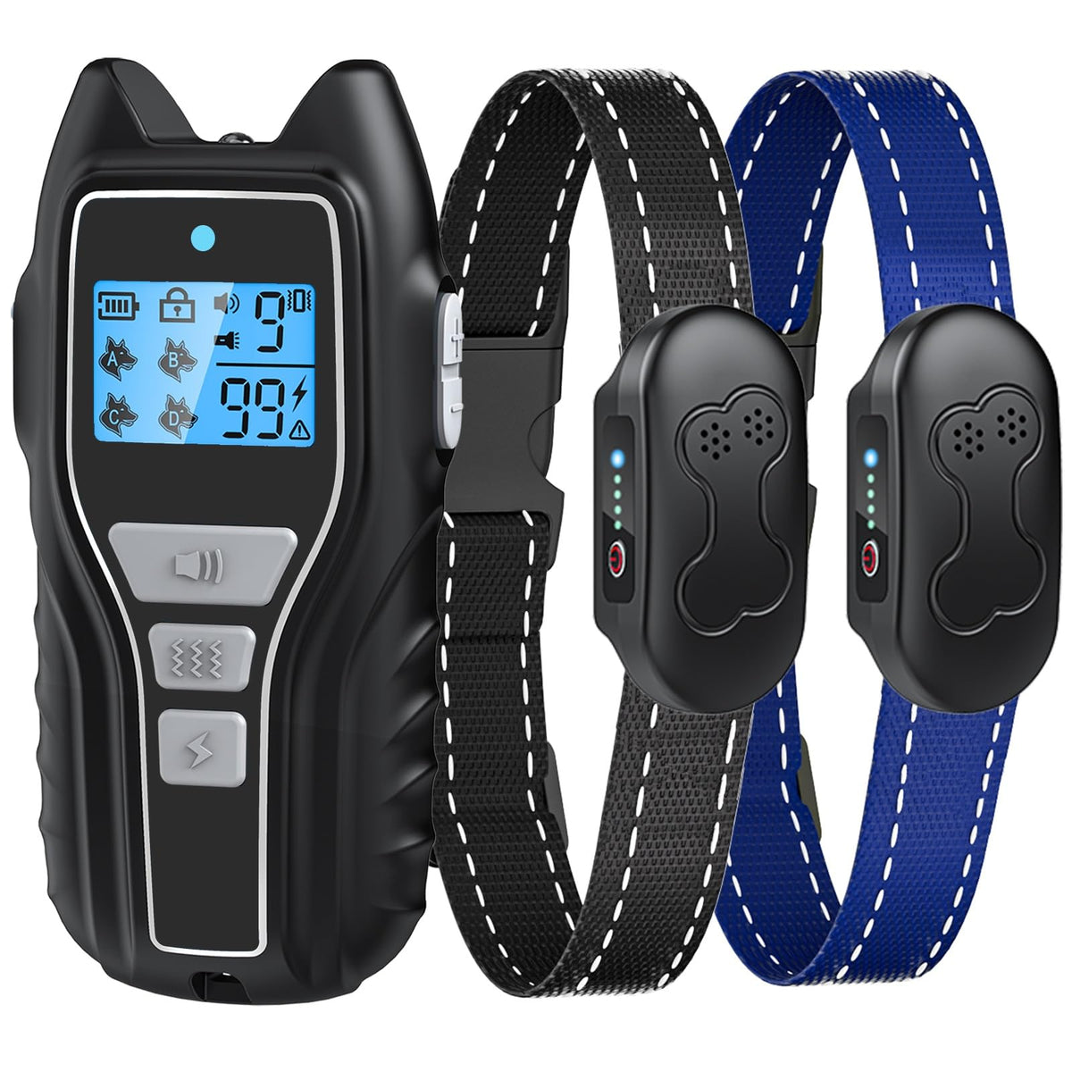 Asrcs shock collar remote in silver for precise training up to 2000 ft.