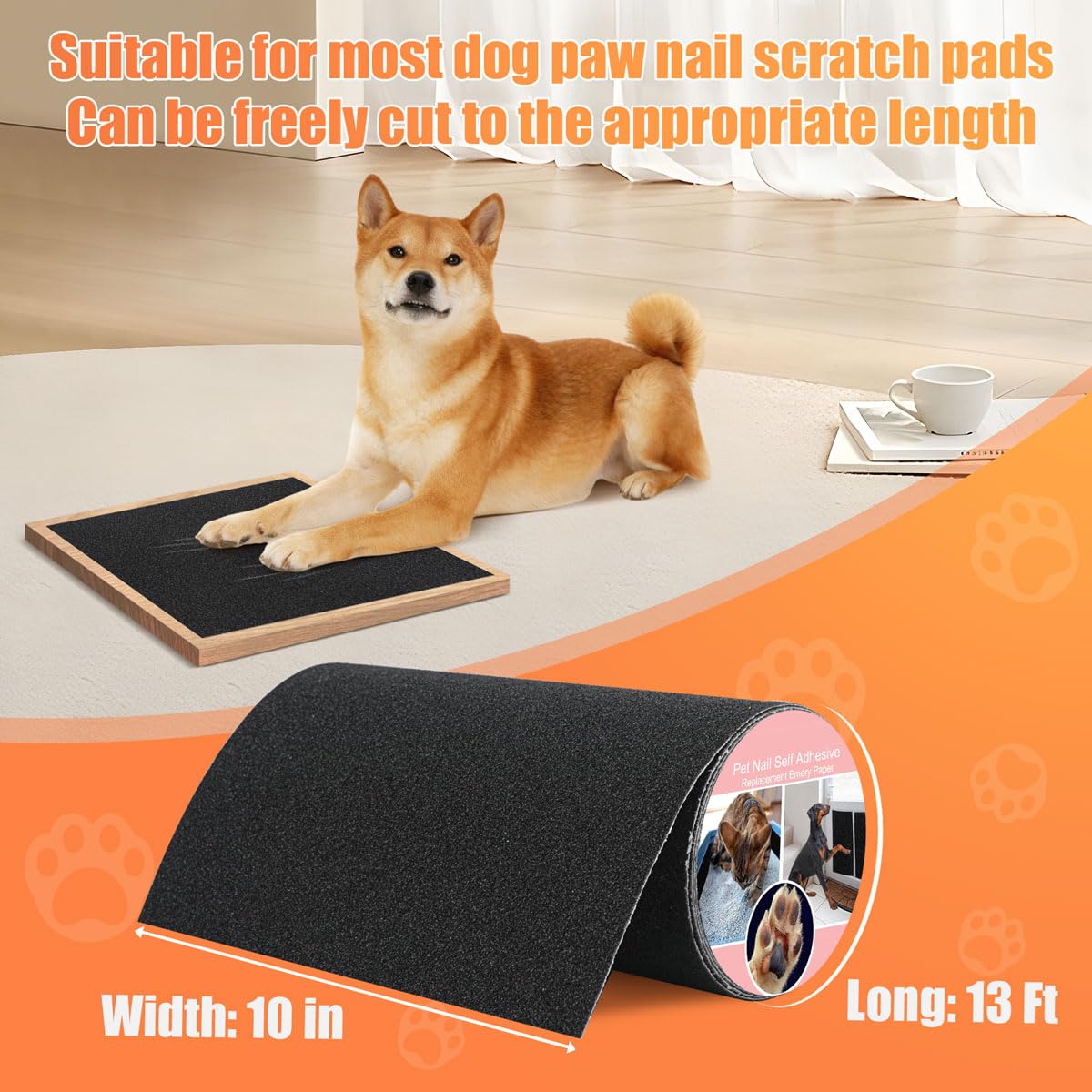 Astfys dog scratch pad adhesive sheet shown for easy at-home maintenance.