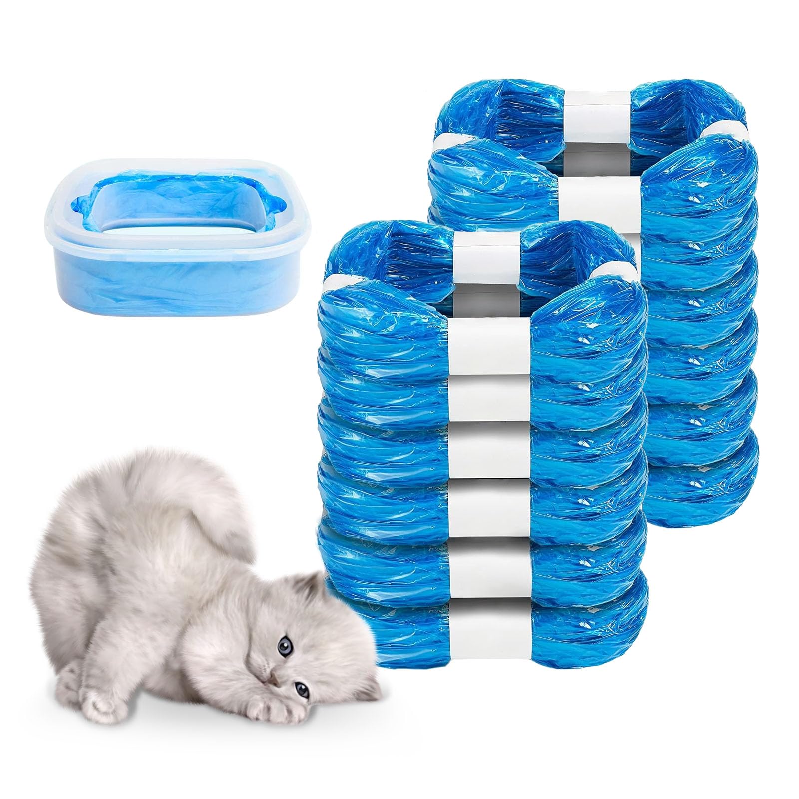 Astrallgn 12-pack cat litter refills in blue bags provide odor control for one-cat homes.
