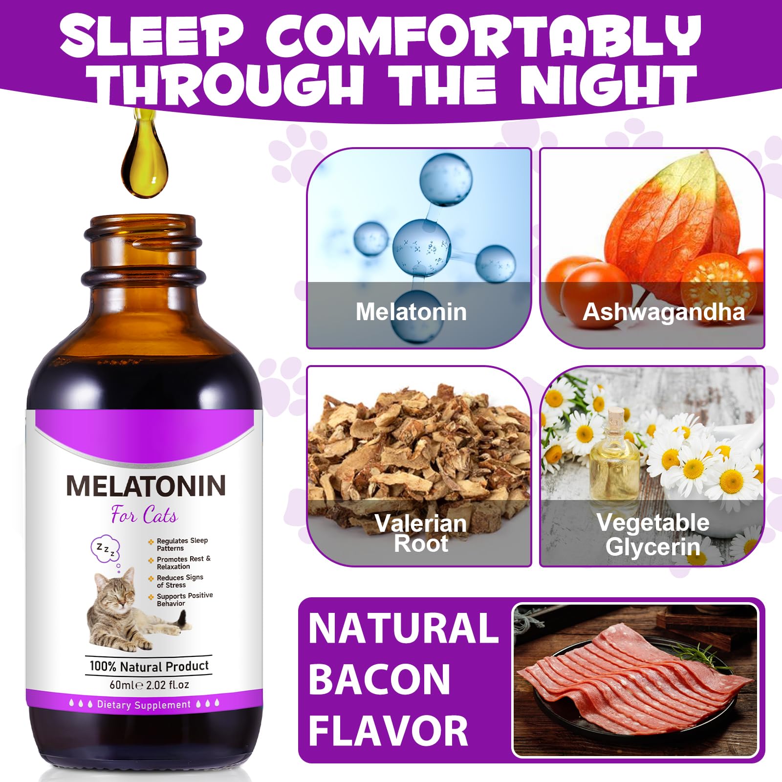 asusxcli cat sleep aid tincture drops suggest gentle nighttime rest.