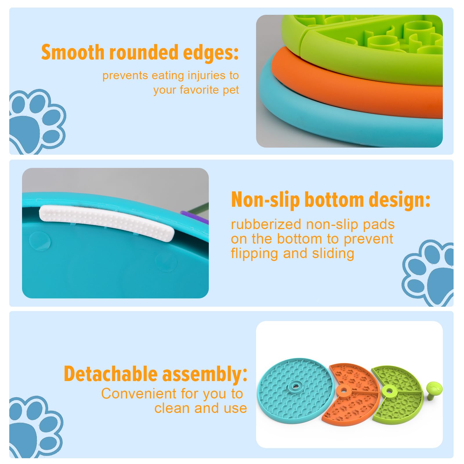 ATDOALL bowl with non-slip base stays stable during meals