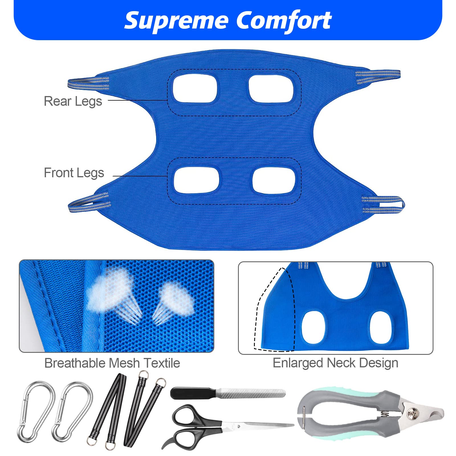 ATESON soft breathable mesh reduces friction during grooming