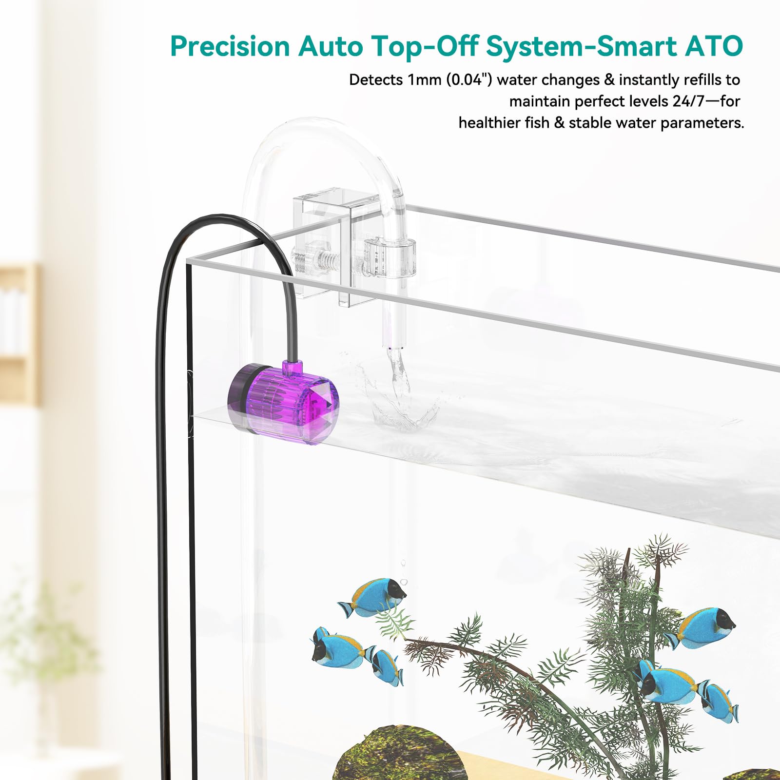 ATET auto top-off system fits nano to large display tanks