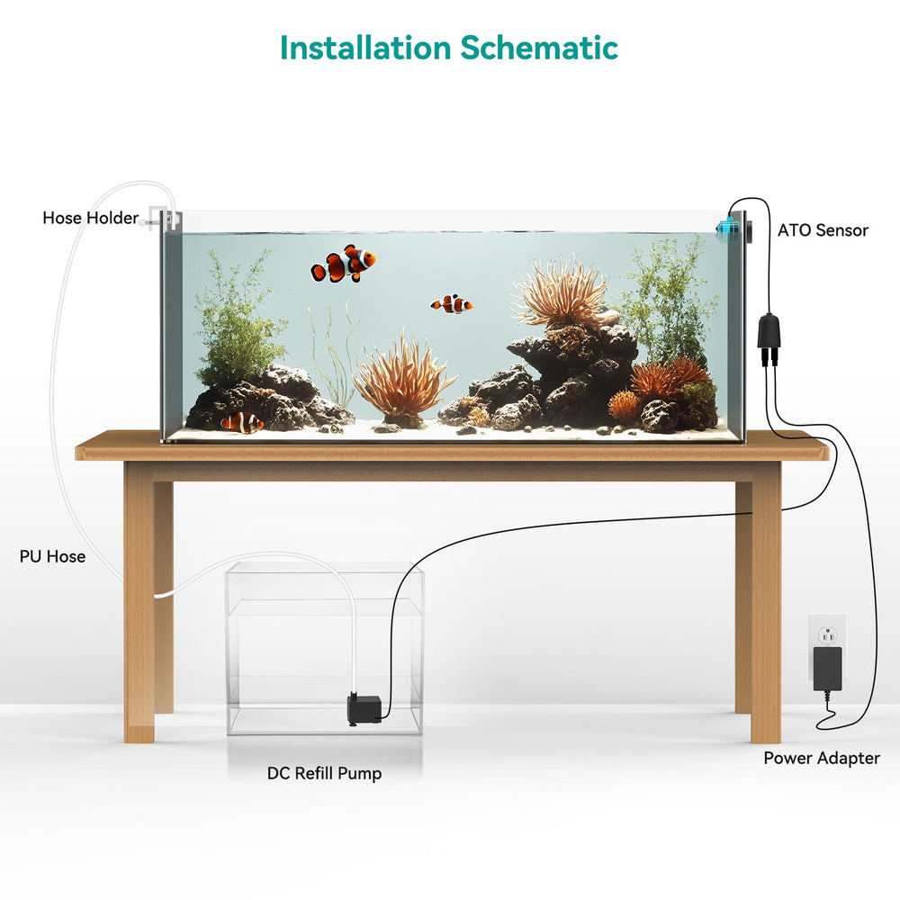ATET quiet pump image demonstrates near-silent operation for peaceful display tanks