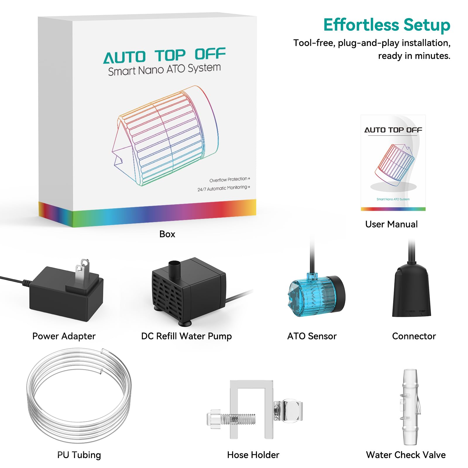 ATET reliable water level sensor and pump combo supports stable salinity