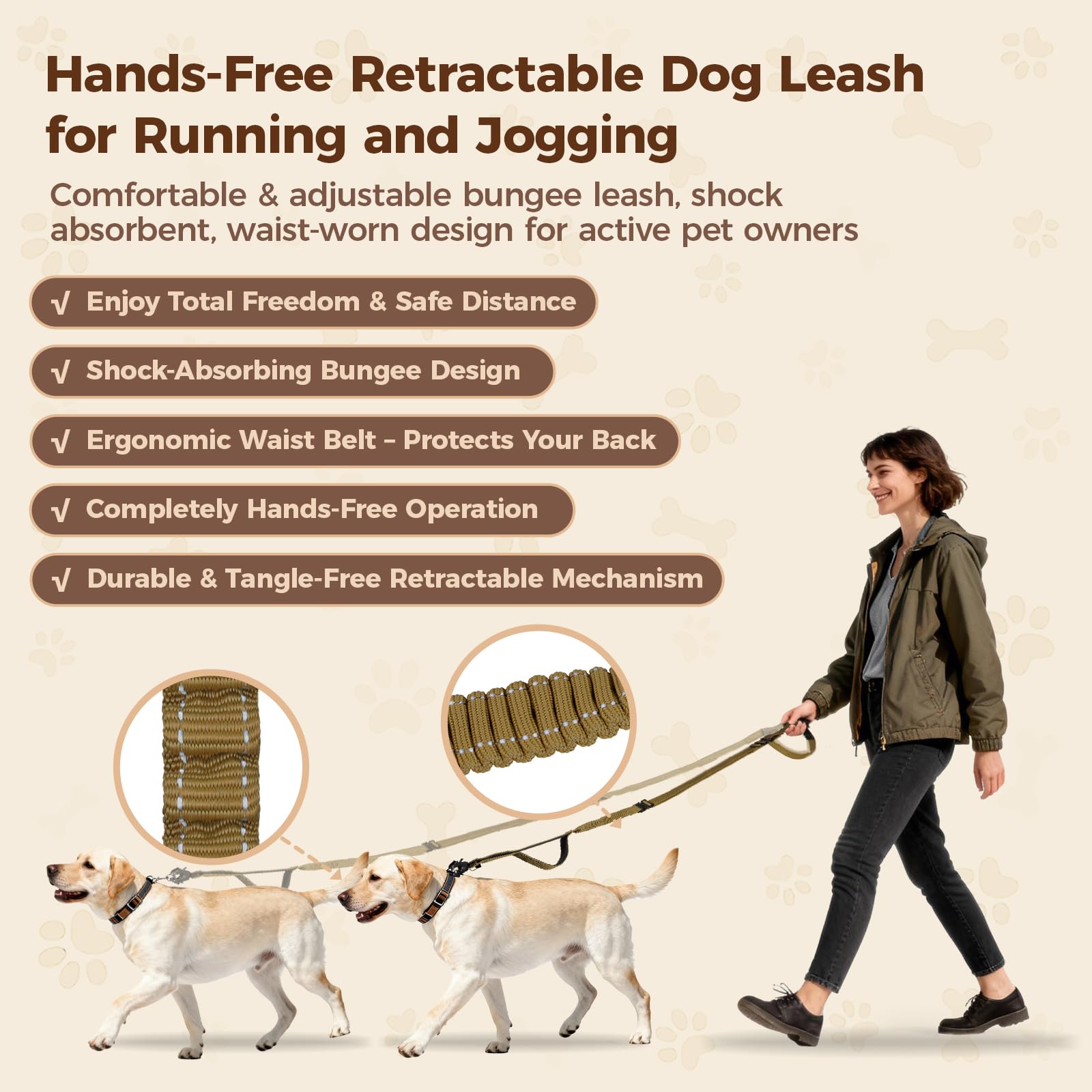 Atiansen built-in D-ring for attaching accessories and carrying bags during walks.