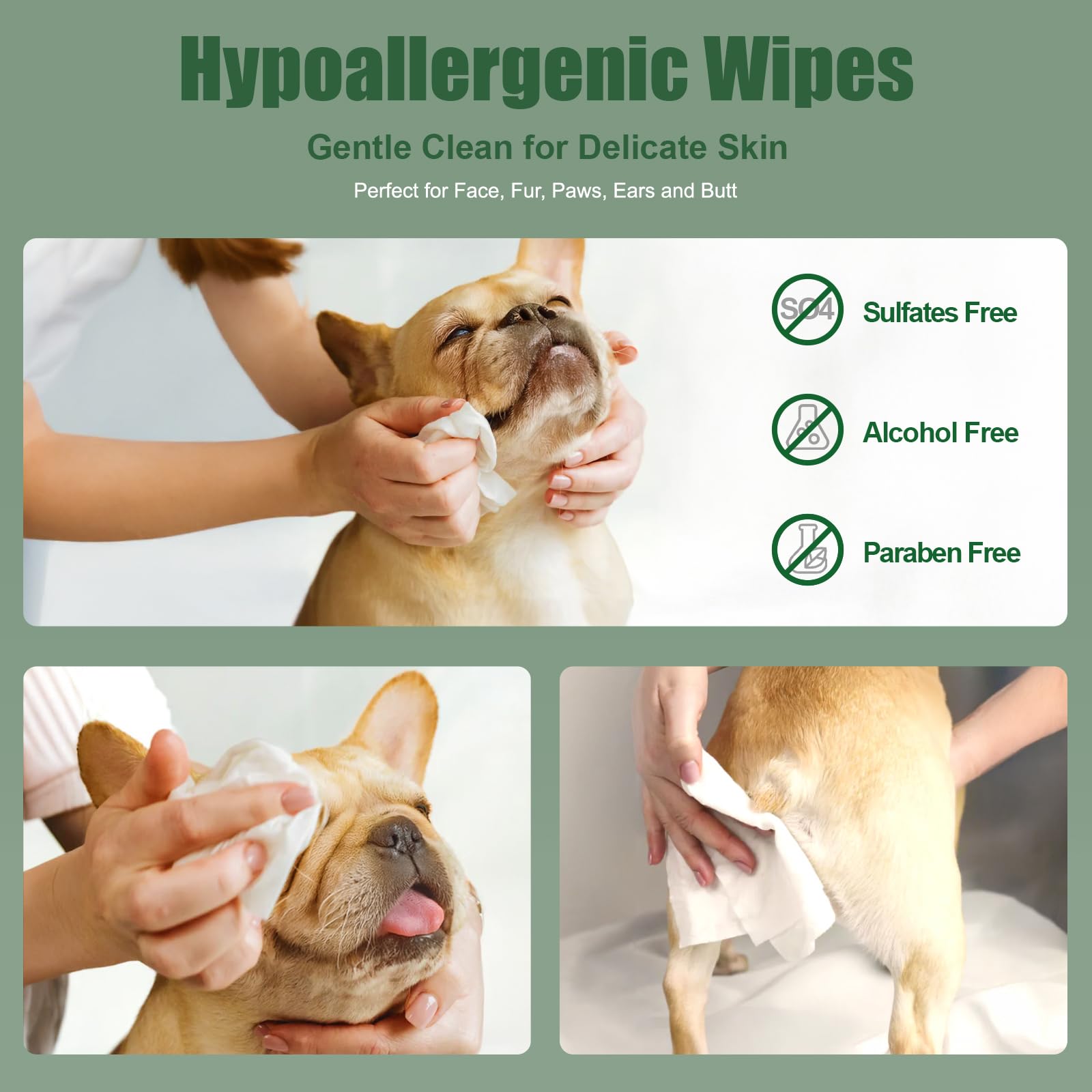 ATIFBOP 8x8 inch wipes cover paws, wrinkles, and fur areas.
