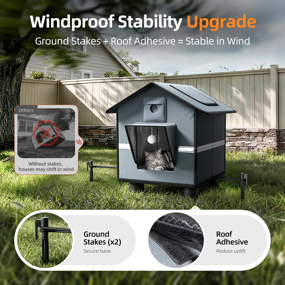 ATKTTOP outdoor cat house insulated 4-layer design maintains a warm microclimate.