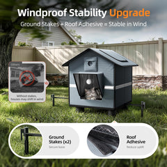 ATKTTOP outdoor cat house insulated 4-layer design maintains a warm microclimate.