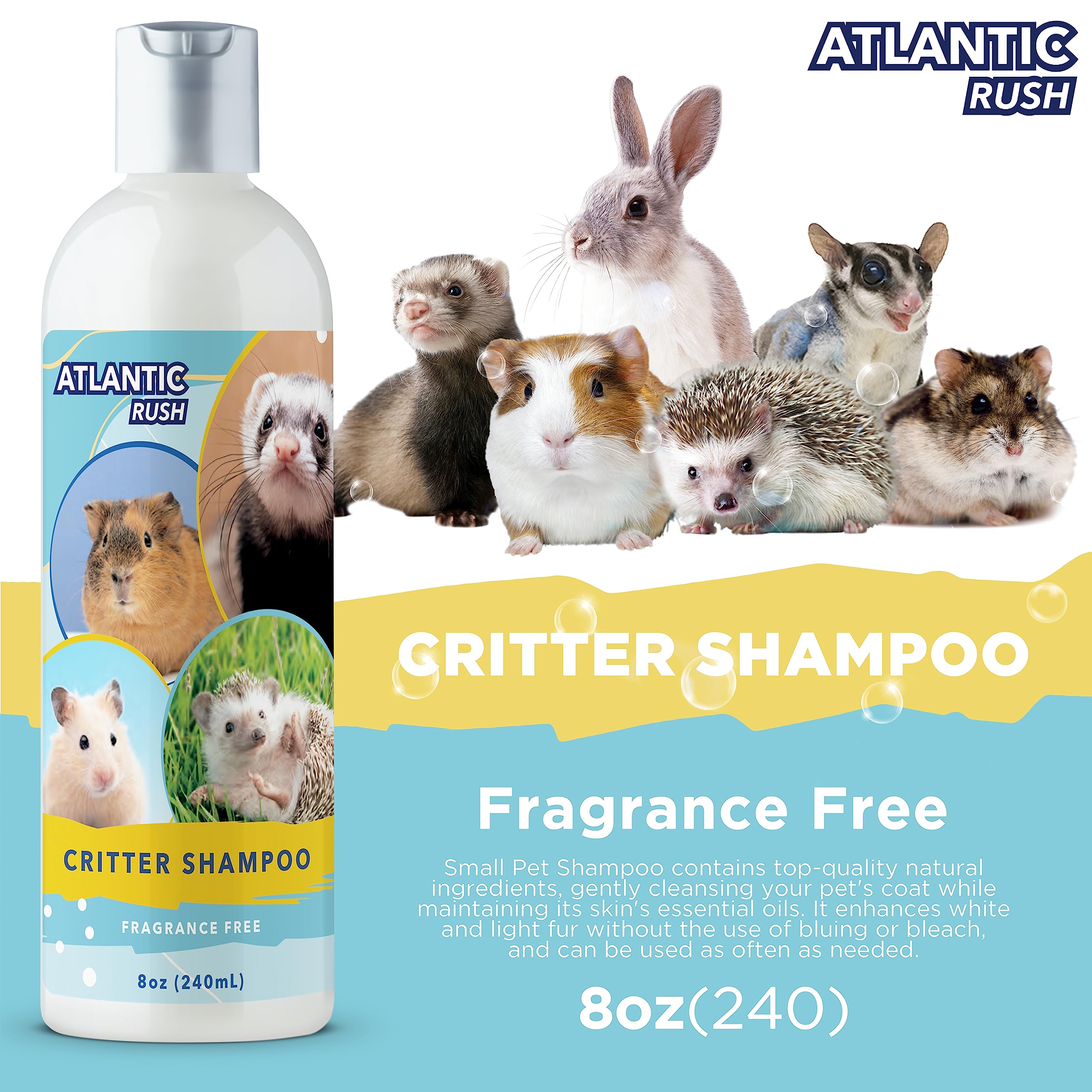 Foam from Atlantic Rush Critter Shampoo demonstrates easy lather and quick rinse.