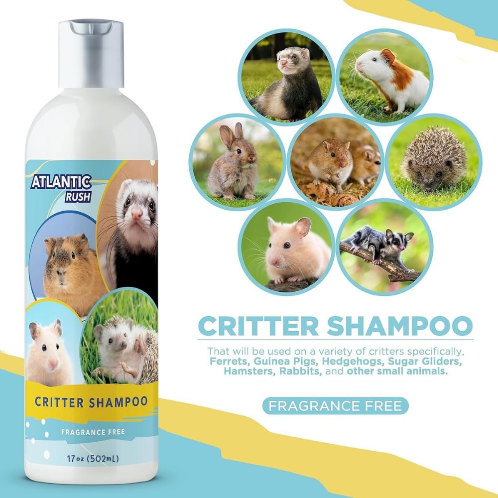 Atlantic Rush Critter Shampoo leaves soft, healthy coat after bath.
