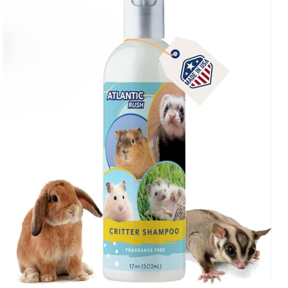 Atlantic Rush Critter Shampoo bottle, unscented formula for sensitive skin.