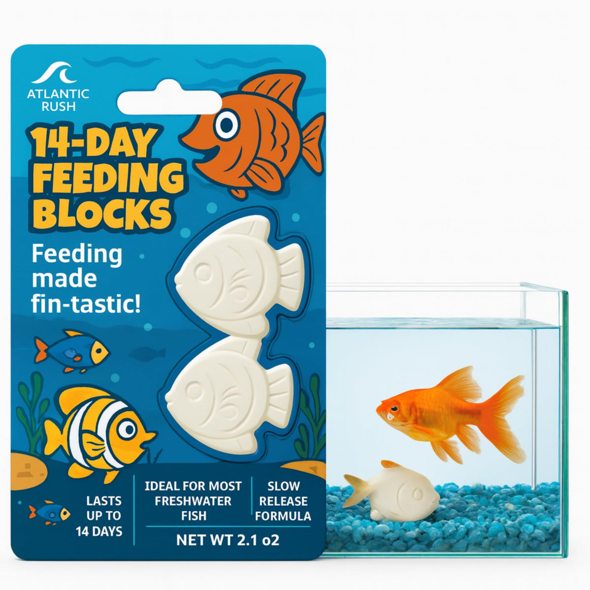 Atlantic Rush vacation feeder block 14-day in-tank for steady feeding