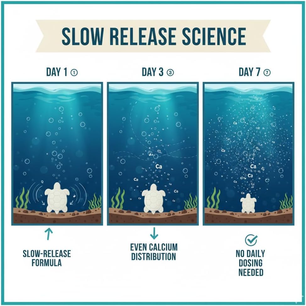 Atlantic Rush vitamin A enriched block visible beside tank decor for enhanced wellbeing.