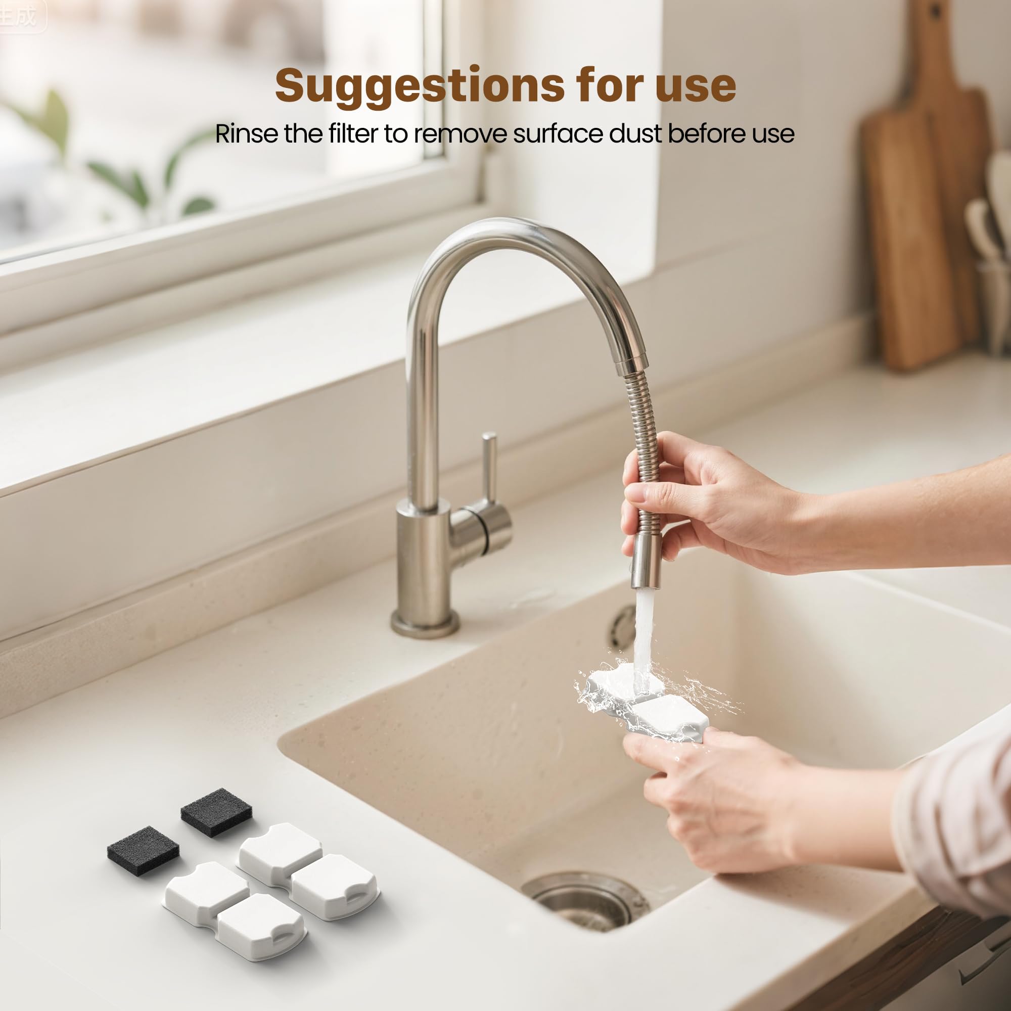 ATMZIQXR kitchen fountain setup demonstrating easy placement