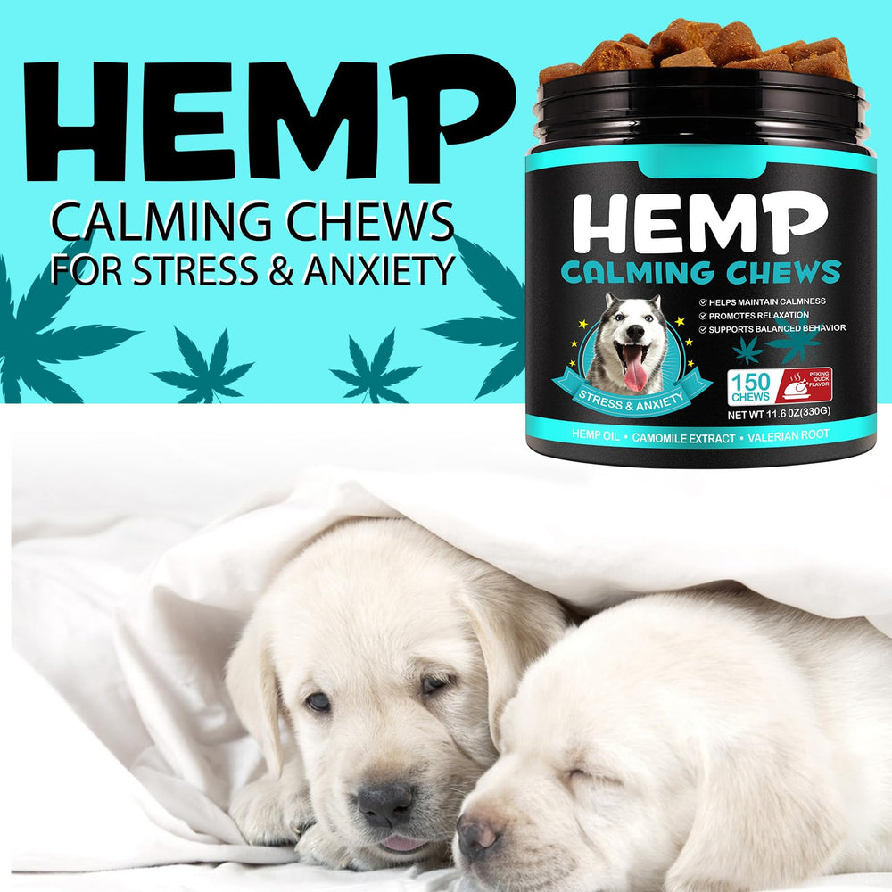 Open resealable pouch of ATOANY Calming Chews, travel-friendly.