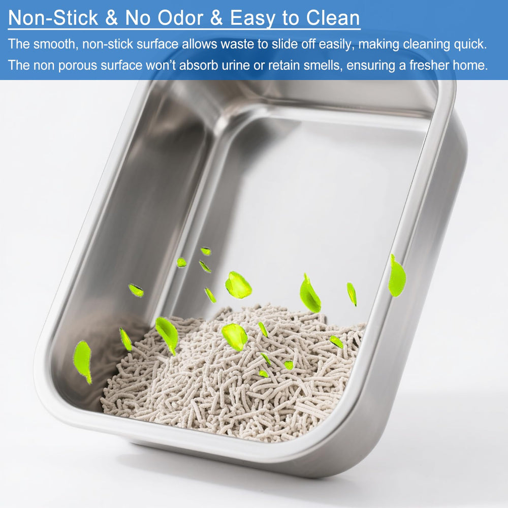 Atogafigo non-stick easy-clean litter tray simplifies waste removal and quick rinsing.