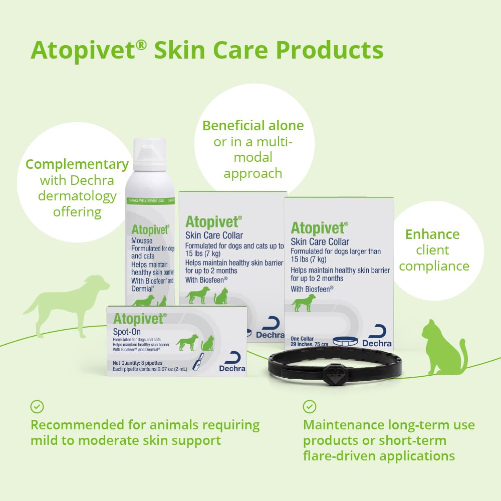 Atopivet Skin Care Collar close-up of hydrating material around the neck.