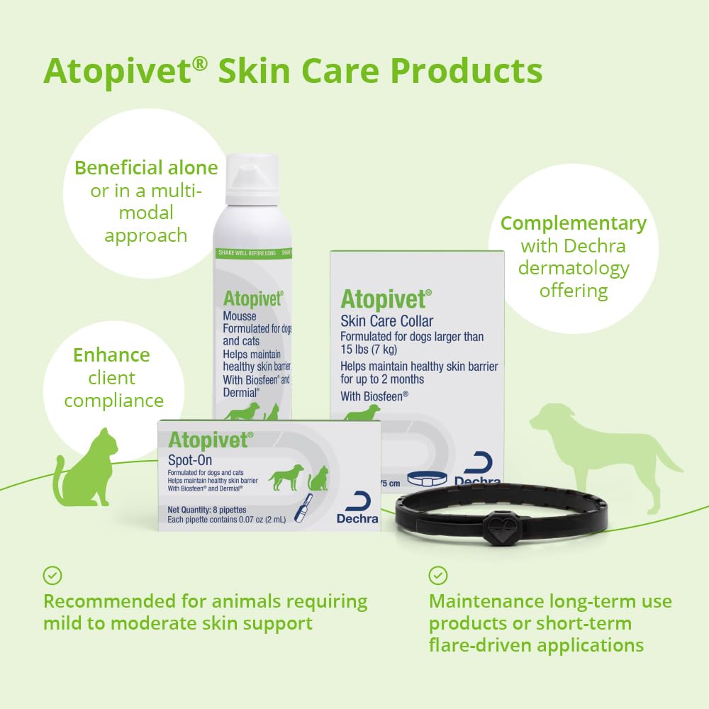 Atopivet spot-on packaging box, eight pipettes ready for use.