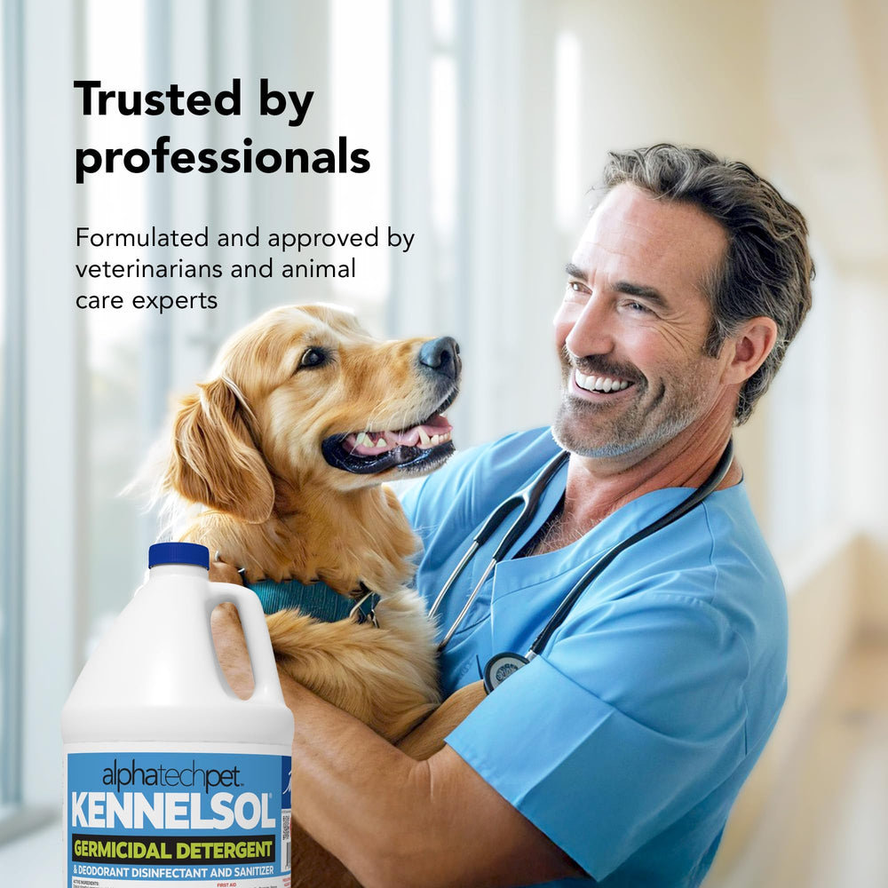 ATP KennelSol surface cleaning in action on kennel door