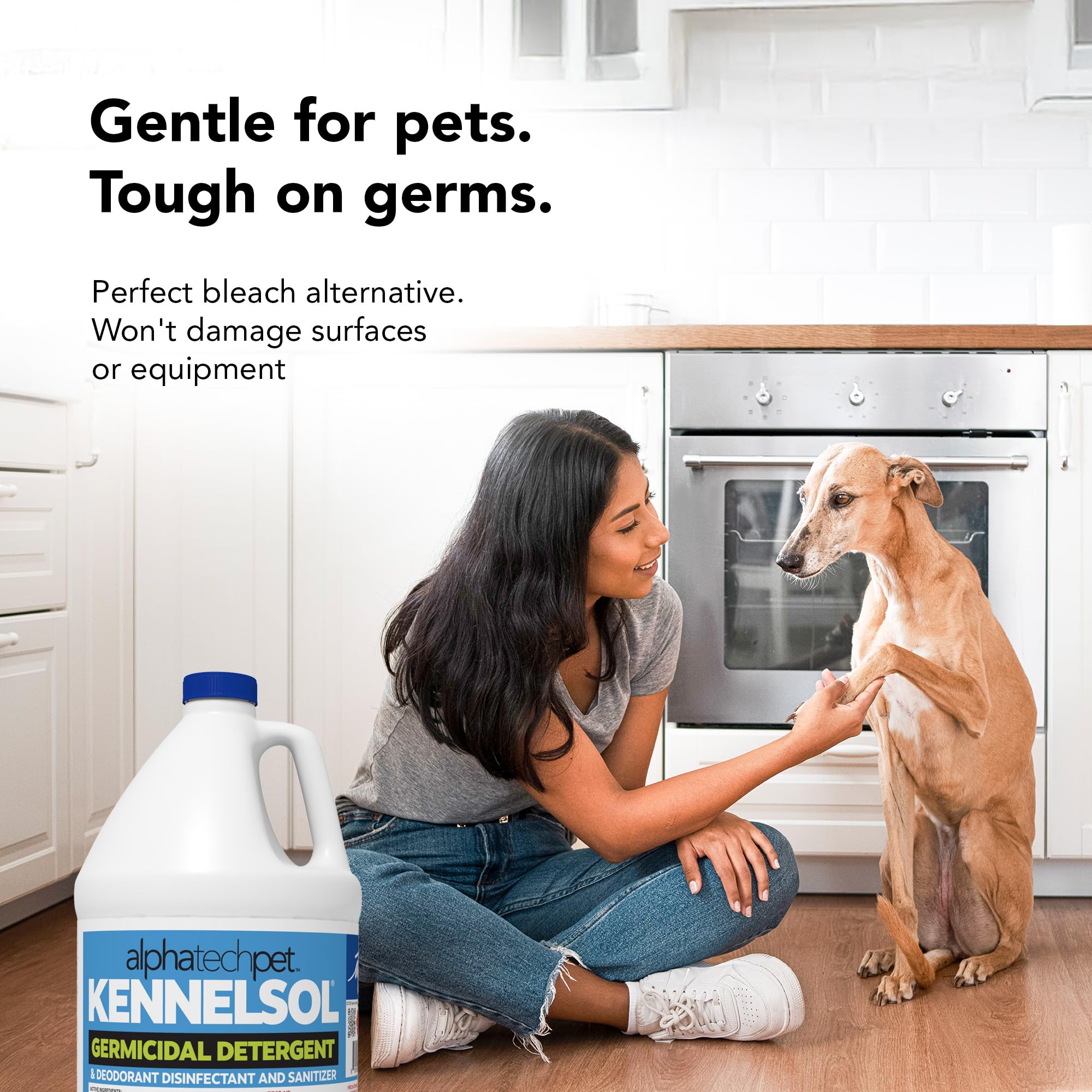 ATP KennelSol wintergreen label highlights pleasant odor control during cleanup.