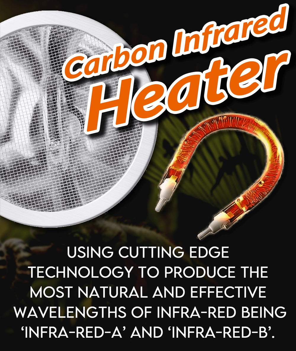 AUAAQ Deep Heat Projector basking setup demonstrates natural heat spots for reptiles.