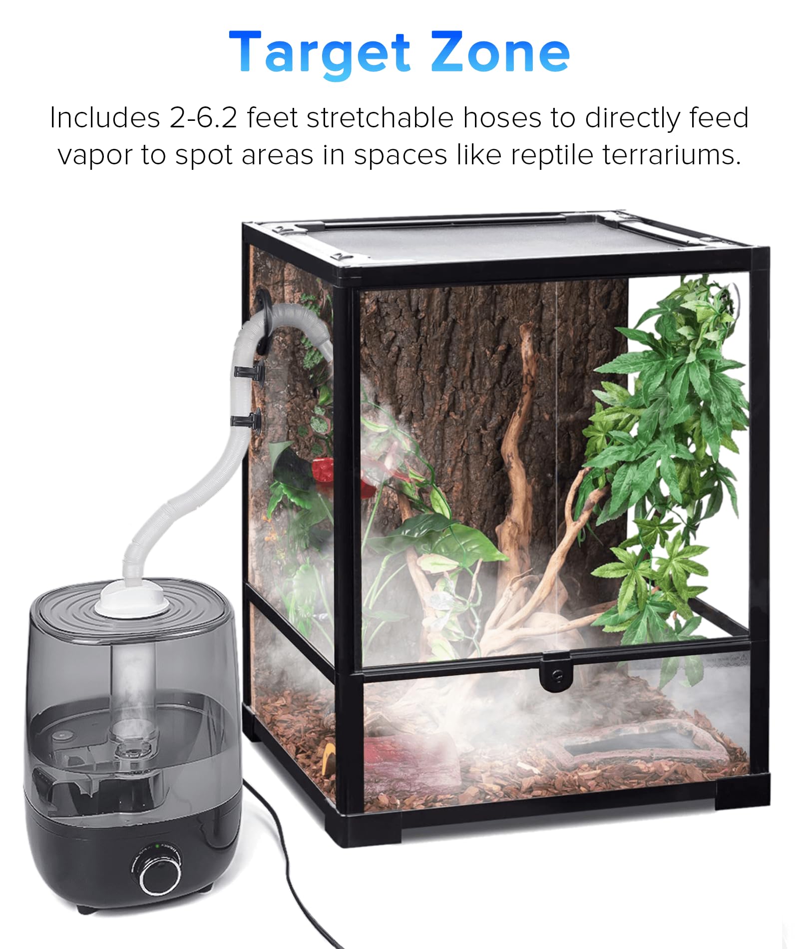 AUAAQ versatile misting supports reptiles, amphibians, and humidity-loving plants.
