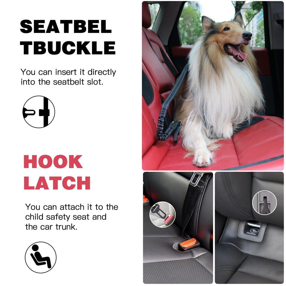 AUBELL 2-pack dog seatbelt set simplifies car safety.
