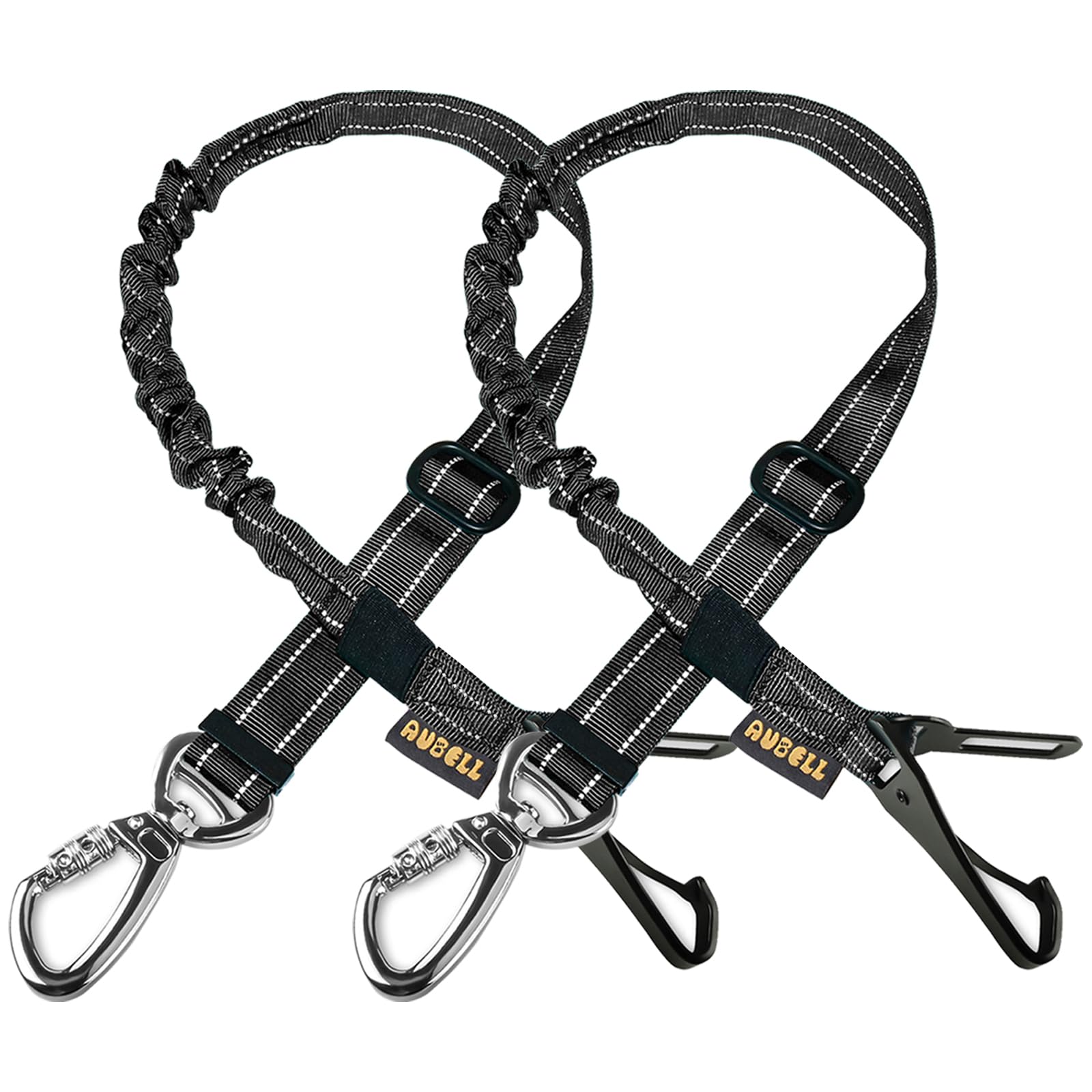 AUBELL dog seatbelt with car buckle clip for secure travel.