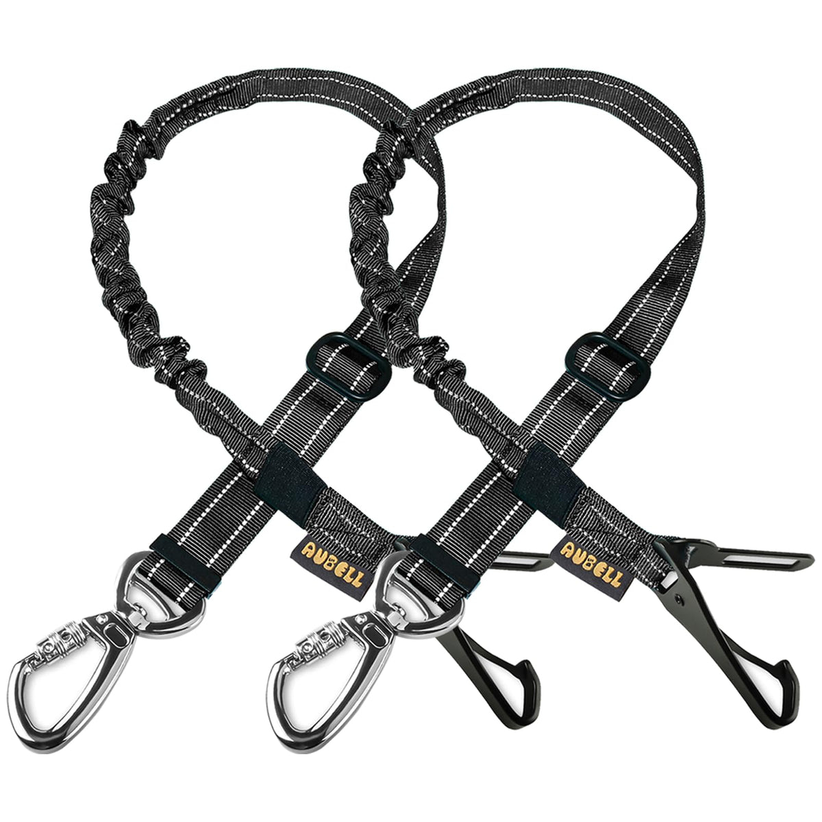 AUBELL dog seatbelt with car buckle clip for secure travel.