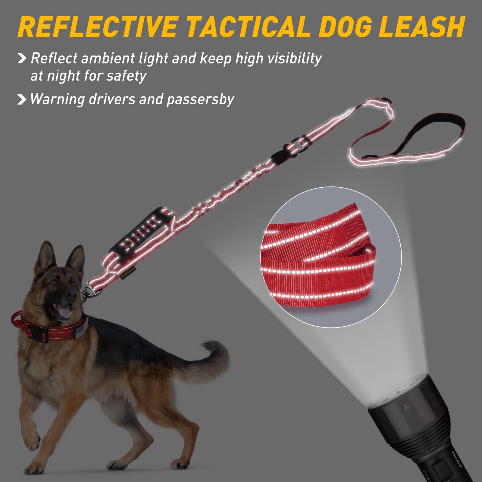 AUBELL dual padded handles provide comfortable control during busy street walks.