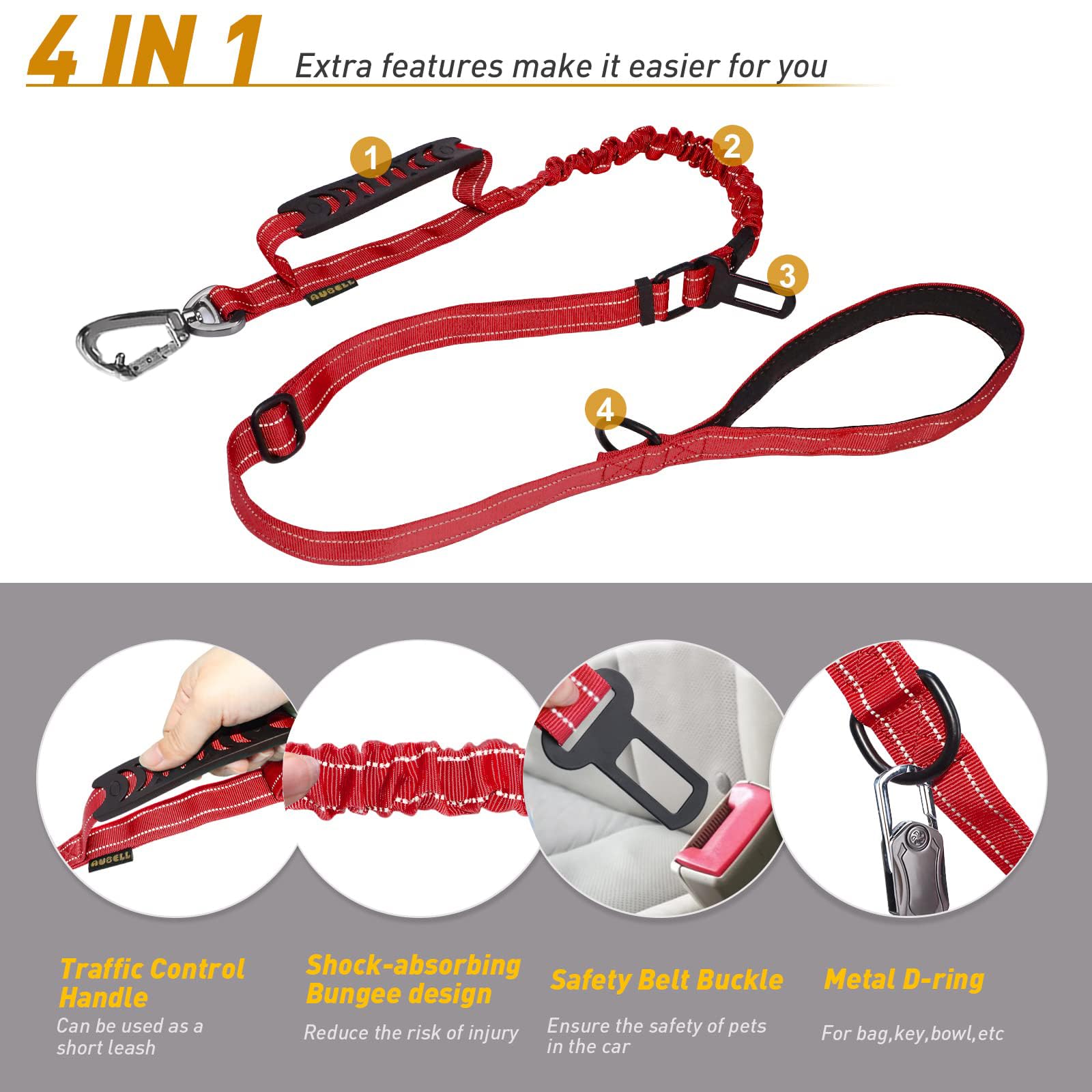 AUBELL reflective stitching increases nighttime visibility for safer evening outings.