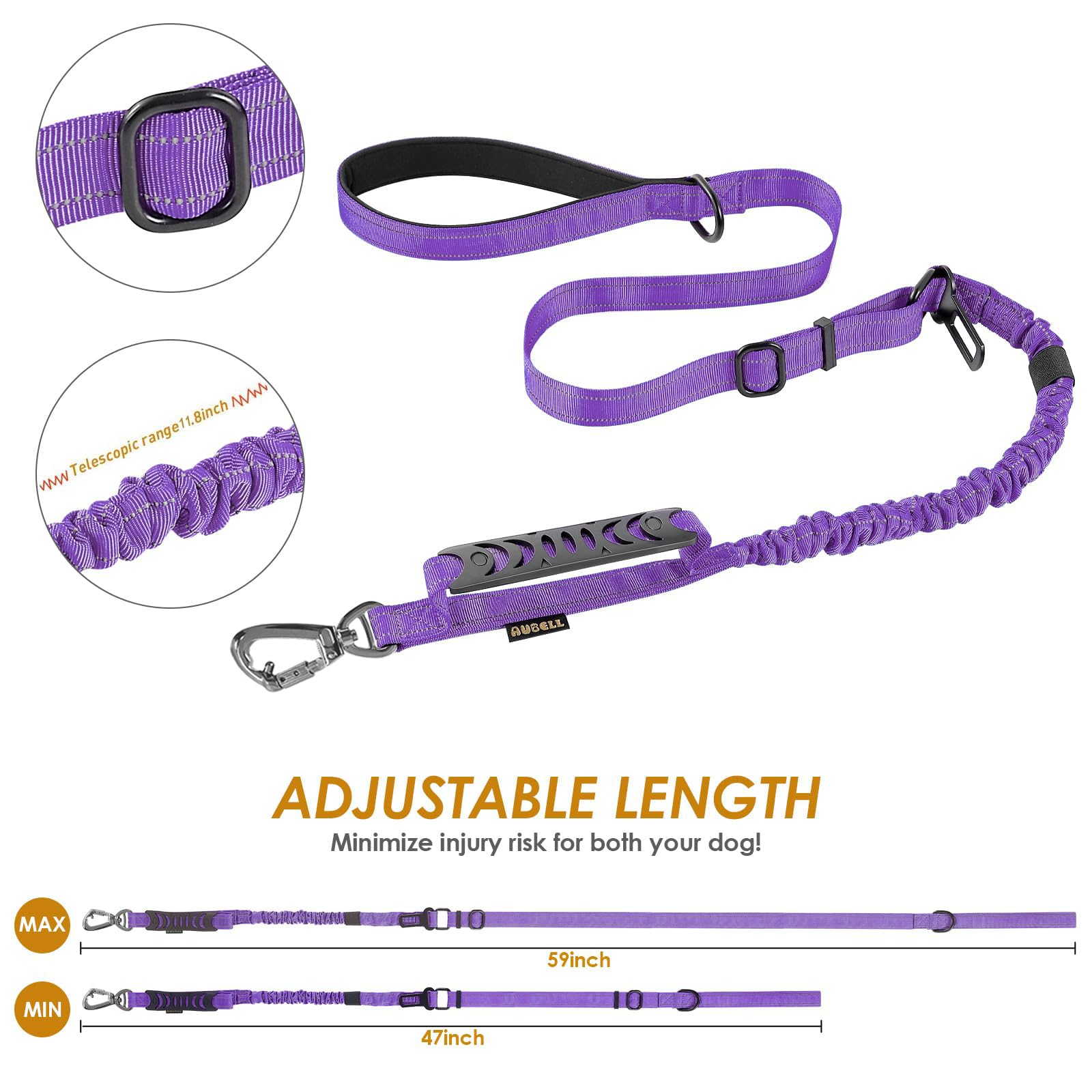 AUBELL seat belt function keeps dogs secure during car rides.