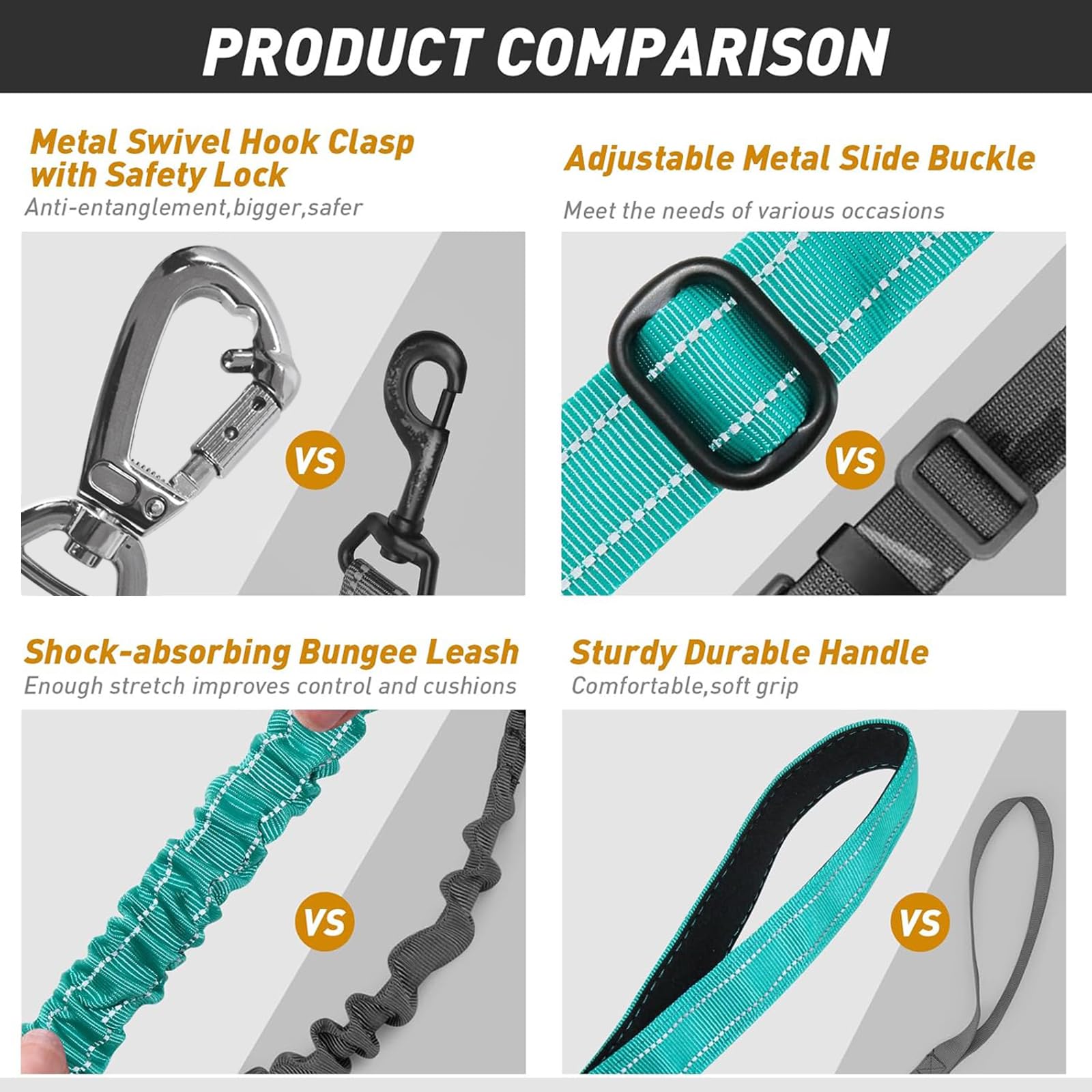 AUBELL D-ring clip supports easy attachment of bags or accessories.