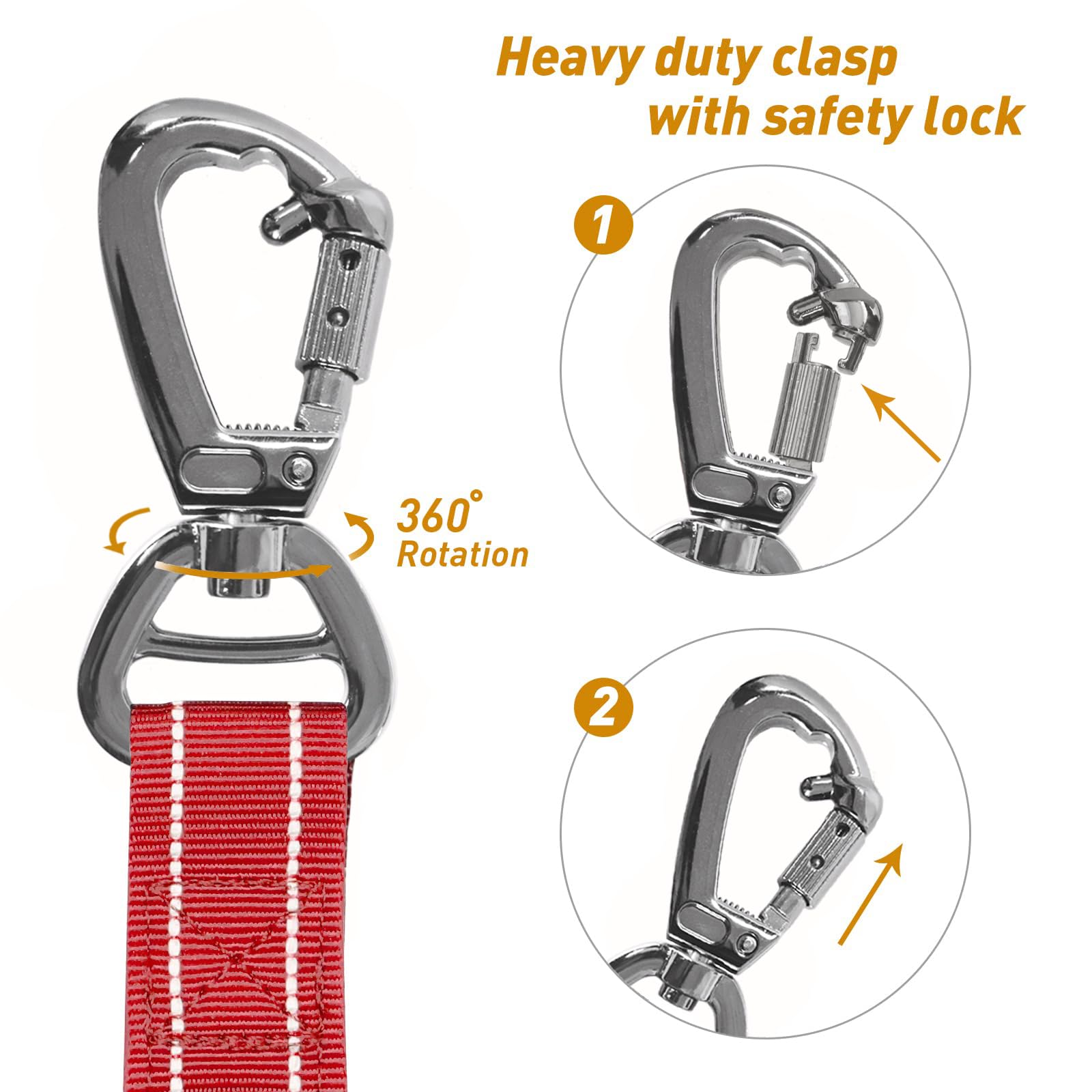 AUBELL comfortable wrist-friendly end handle offers relaxed leash management.