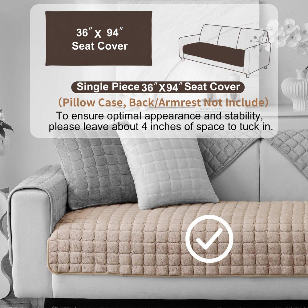 Aucrovee washable couch cover highlights khaki color with easy machine care