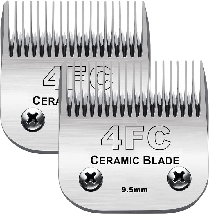 Audoc 2PC 4FC blades: ceramic and stainless steel for smooth, quiet grooming.